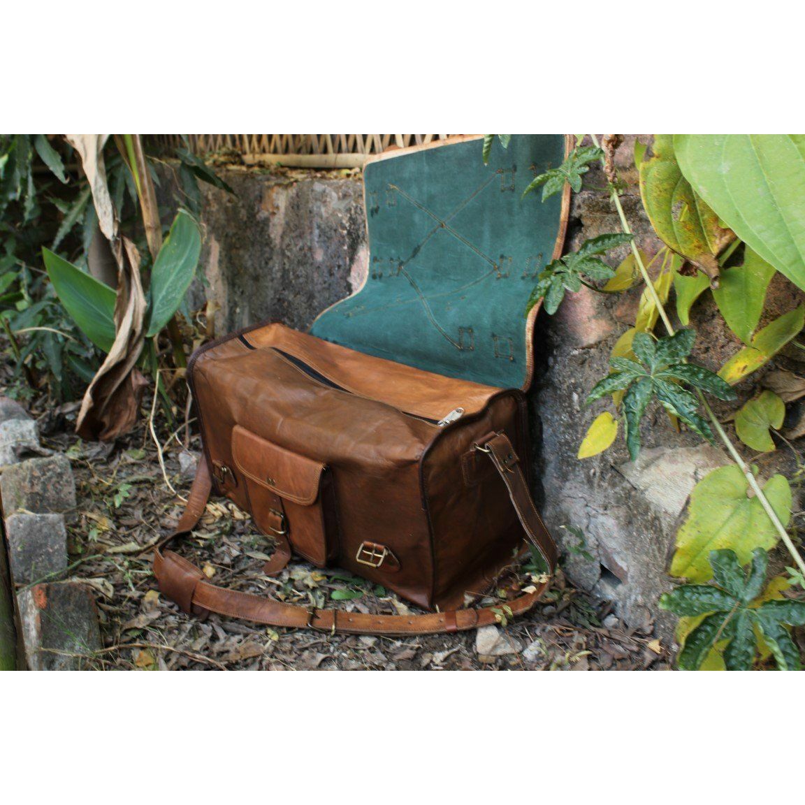 Bagage de voyage fait main en cuir pour homme vintage nuit week-end sac