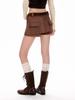 High-Waist Suede A-Line Skort for Women - Slimming, Versatile, Sexy, Autumn/Winter Style