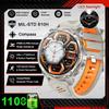 2026 Neue 1100 Ultra-Lange Akkulaufzeit Smartwatch Herren Militärisches GPS-Kompass Herzfrequenz Bluetooth-Anruf 10ATM Wasserdicht HD Smartwatch