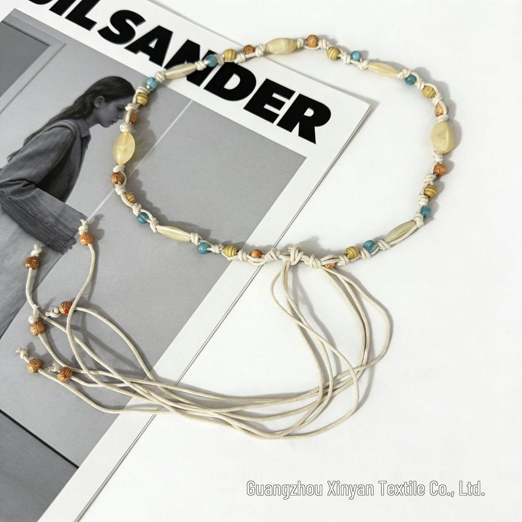 Retro Bohemian Hand-woven Agate Beaded Waist Chain for Women - Elegant Skirt Accessory