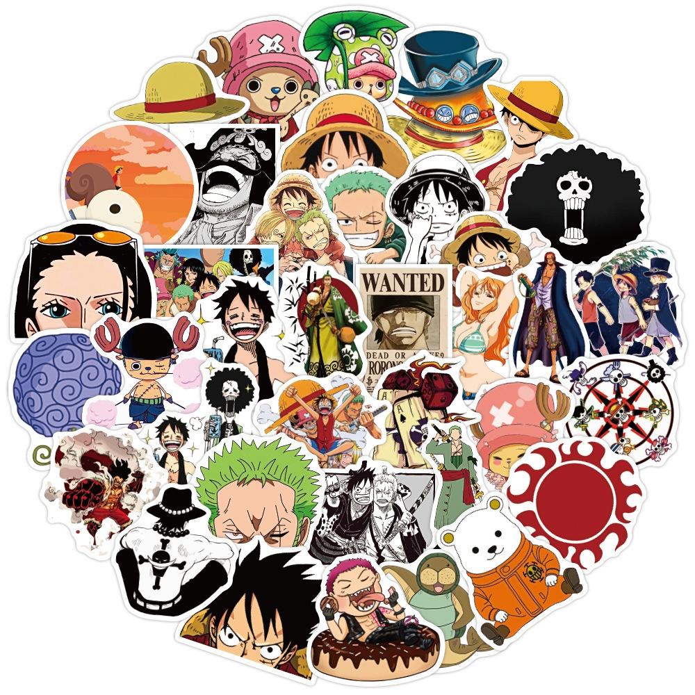 15/50 шт. Новые стикеры с граффити из аниме ONE PIECE для чемодана Phoe, гитары, ноутбука, скейтборда, автомобиля. Водонепроницаемый стикер. Подарок для детей 10pcs
