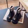 Girls Short Boots Turned-over Edge Plush Retro Winter Children Warm Boots Front Zipper Kids Fashion Boots Anti-Slippery 2024 New