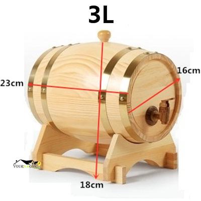 3-литровый пивоваренный кег Винтажная деревянная дубовая бочка для вина Рома Портвейна Декоративная бочка Для ресторана