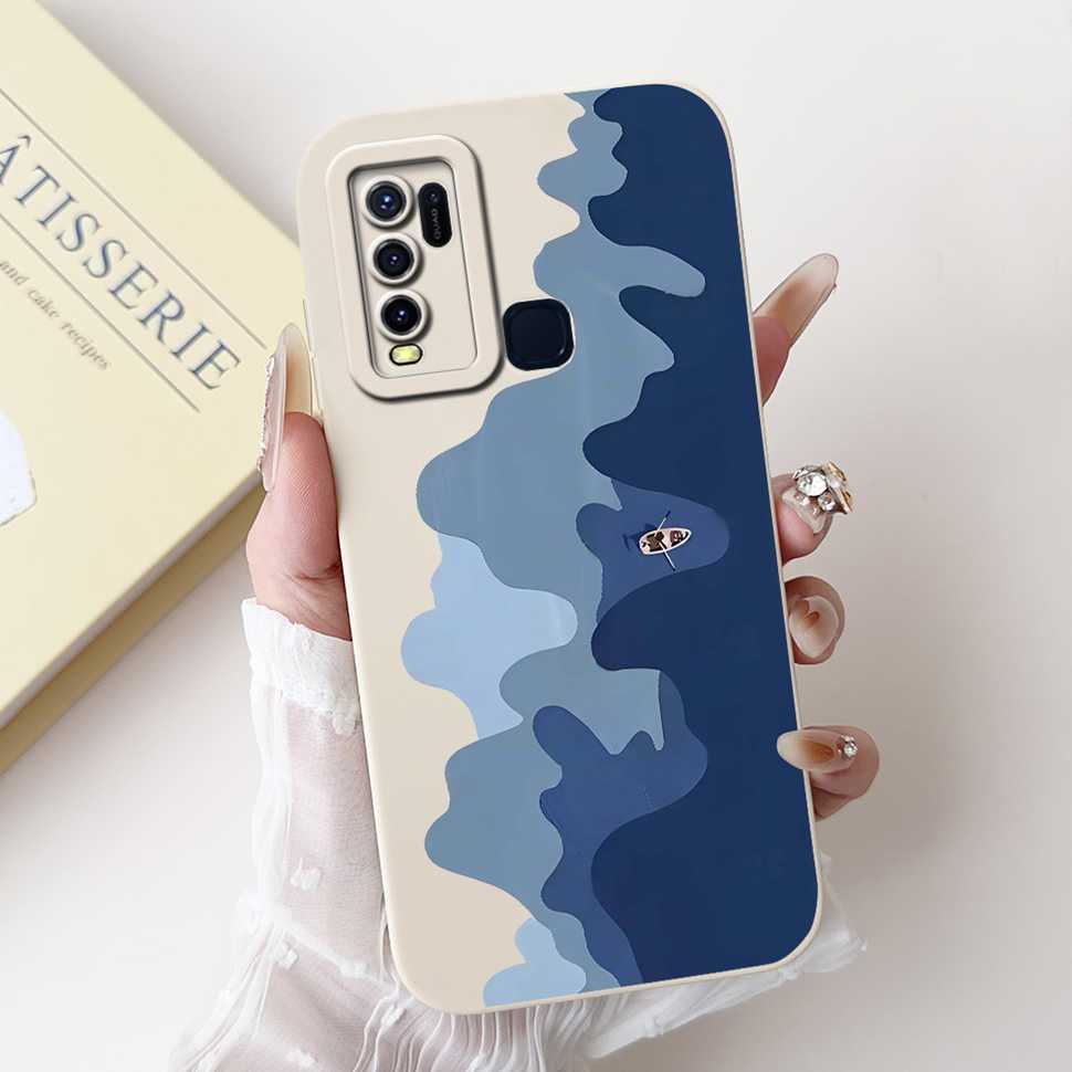 For vivo Y50 2020 1935 6.53" Case Cherry Girl Soft Silicone Cover Cartoon Rabbit For Vivo y50 VIVO Y50 V1965A Phone Cases Bumper