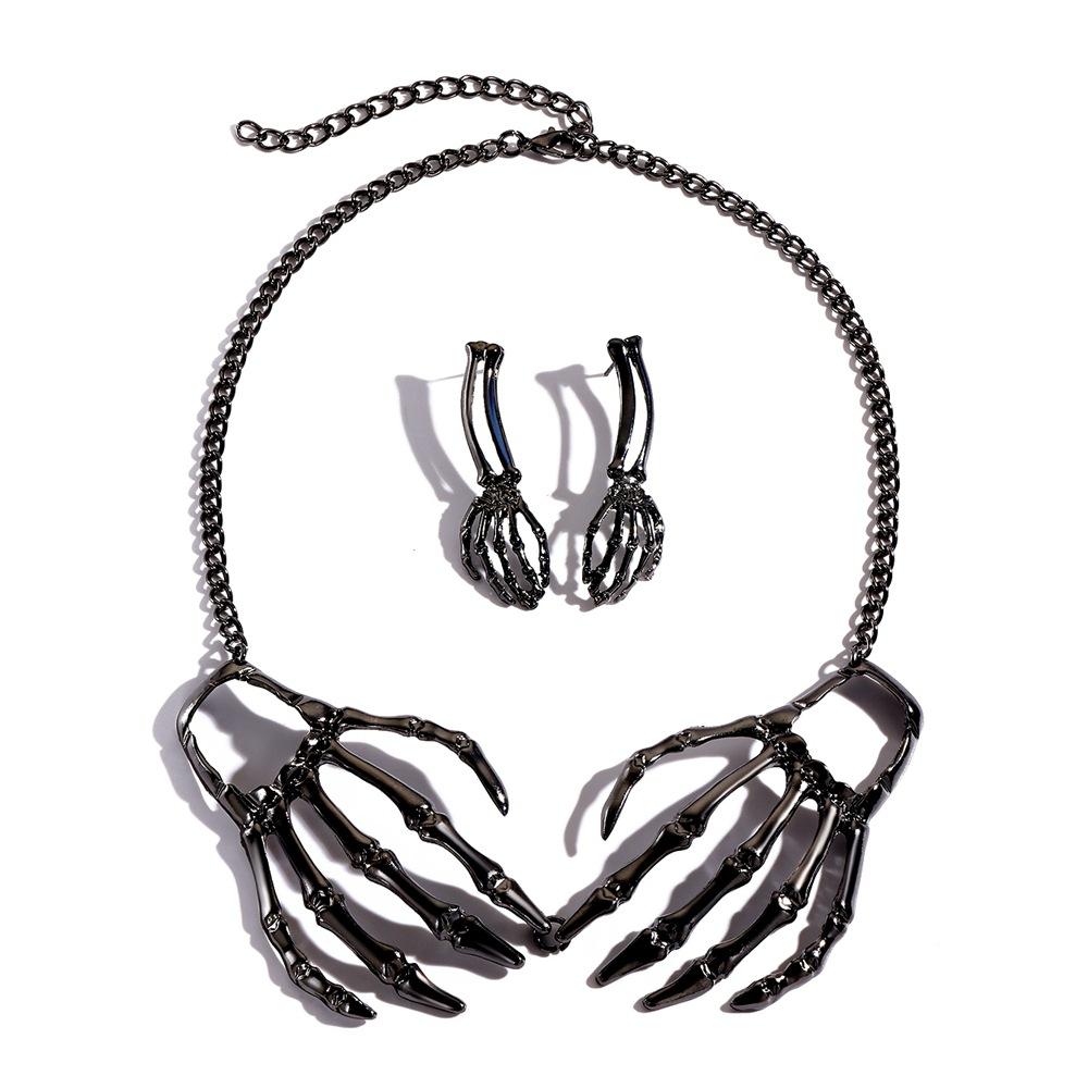 Colier cu pandantiv de mână în stil punk în stil gotic creativ personalizat, lanț de clavicula hip hop bijuterii din aliaj de Halloween