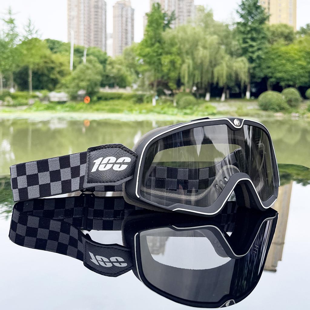Retro Gogle Motocyklowe Okulary Wiatroodporne Okulary Motocrossowe Vintage Okulary do Kasku Kolarstwo Wyścigi Cafe Racer