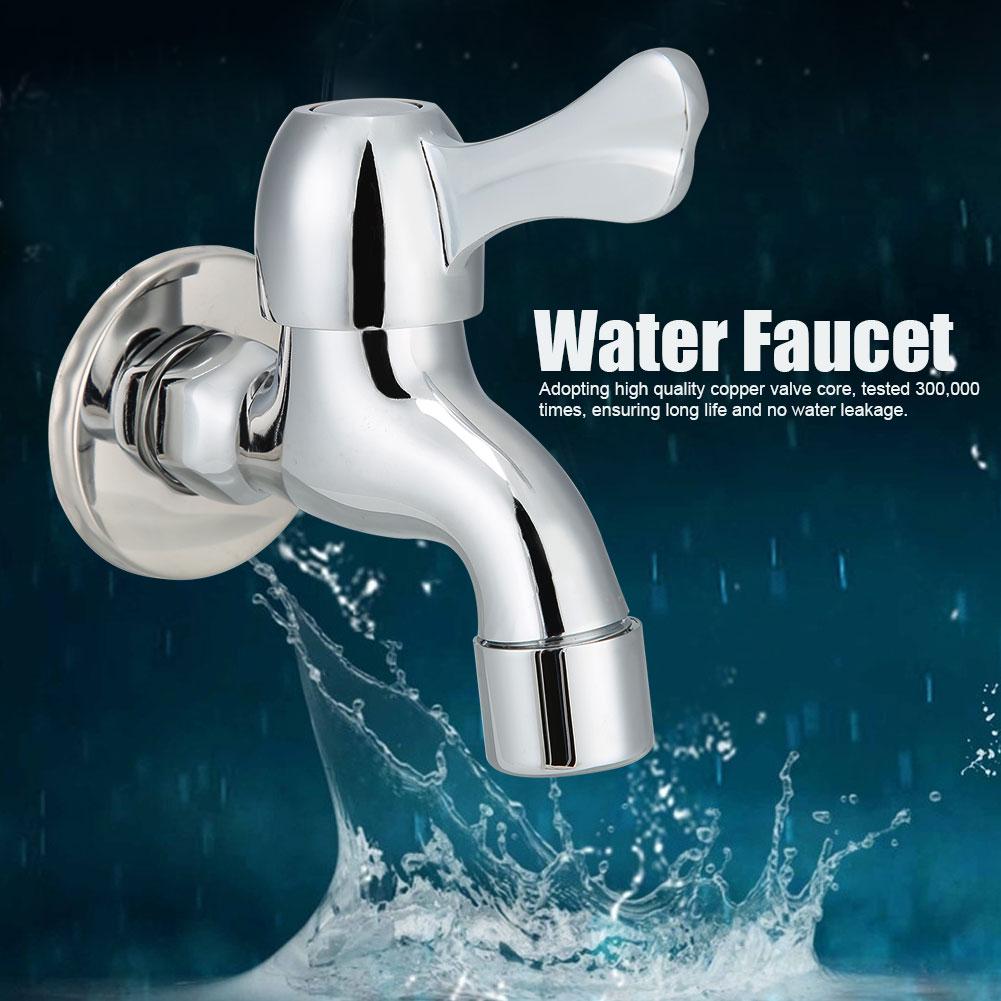 G1/2in Copper Single Cold Quick Open Small Faucet Washing Machine Mop Pool Basin Water Tap