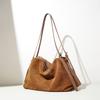 Frosted Suede Portable Boston Bag Women's New Retro Large-capacity Tote Bag Fashionable Versatile Leather Shoulder Bag