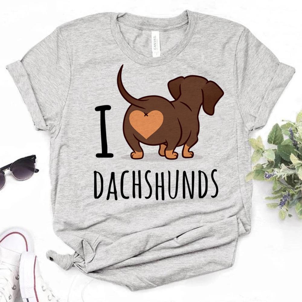 Dachshund T Shirt Women Summer Comic Y2K Top Girl Comic Clothes