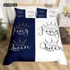 Páry Moderní Povlak na přikrývku Queen 220x240 260x240 Sada povlečení s korunkou Černá Bílá Povlak na manželskou postel 2 sp. Set pro dospělé