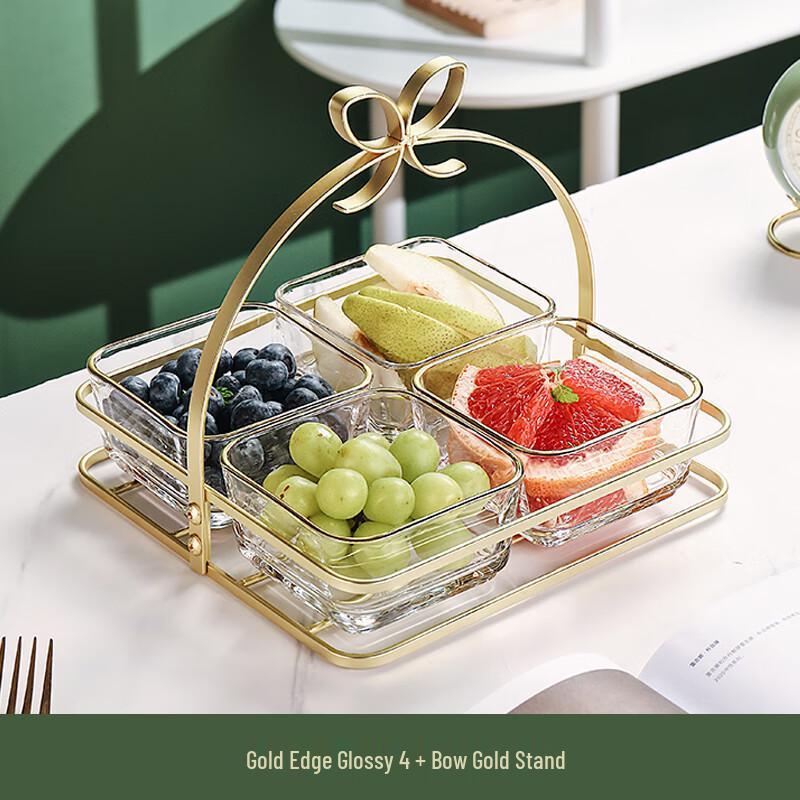 Naijiang Light Luxury Divided Glass Fruit Plate