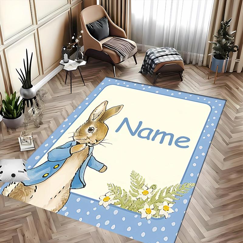 Custom Personalization Peter Rabbit Area Rug - Perfect For Kitchen, Bathroom,Laundry Room Decor Large Size Available,Gift All Seasons