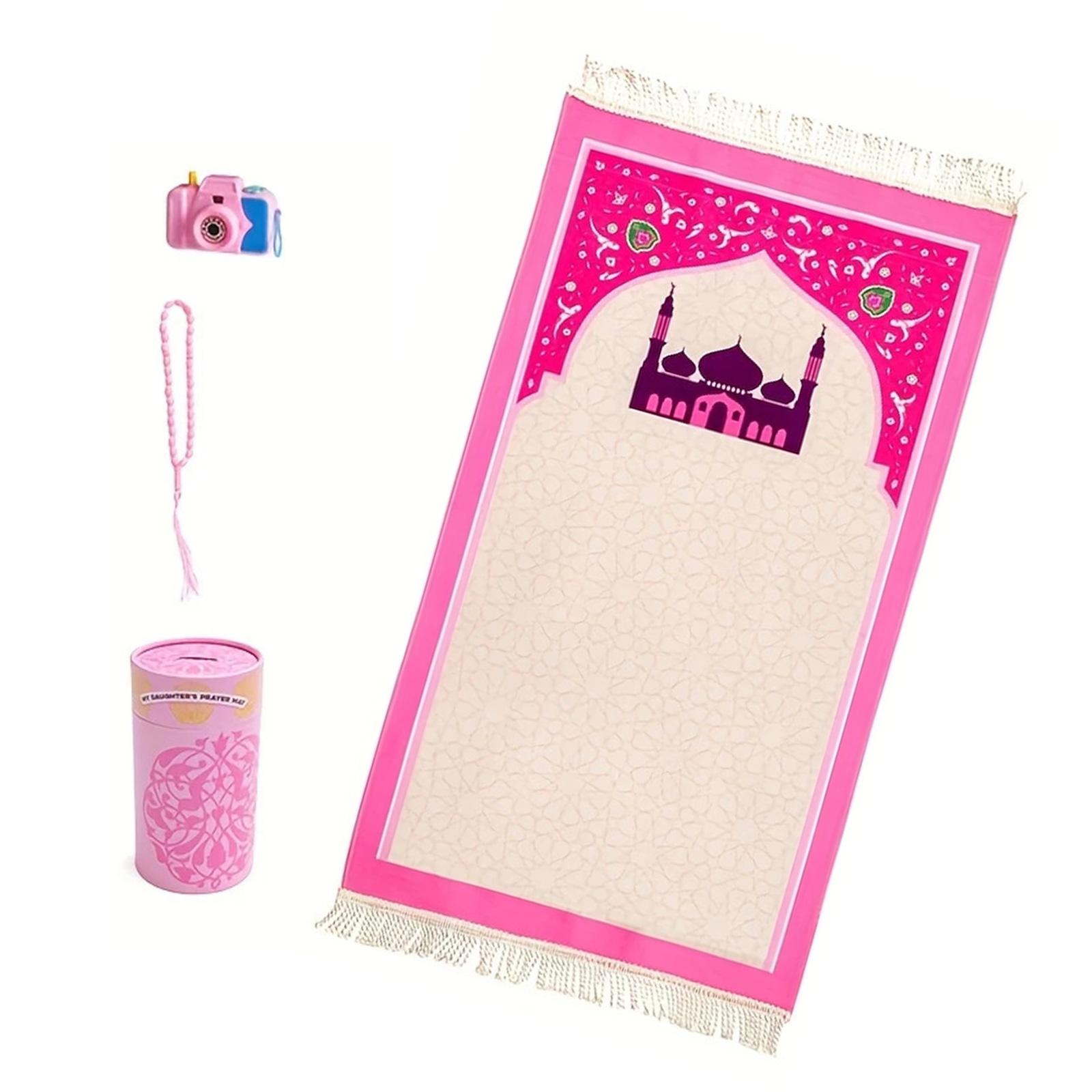 

Исламские детские молитвенные коврики для мусульман Маты Ковер Лист Исламский подарок Коврики Маты Коврики Детское украшение для молитв розовый