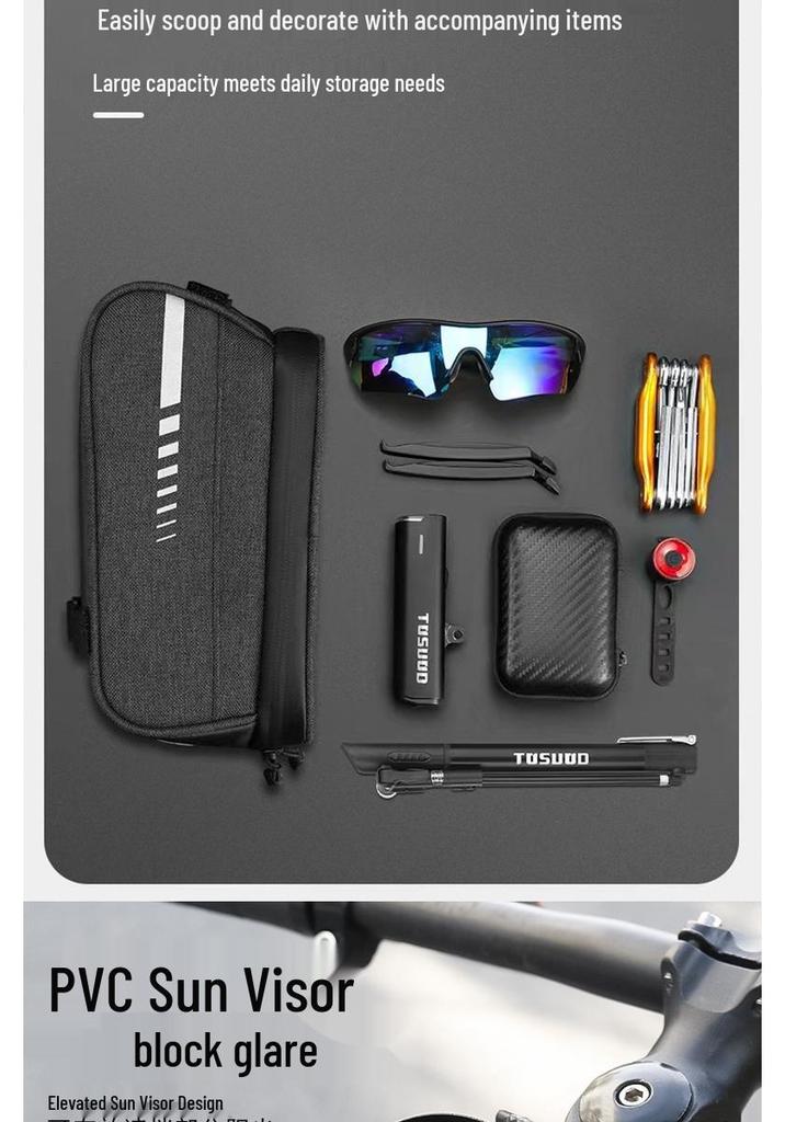 Waterproof Bicycle Top Tube Bag with Phone Touch Screen