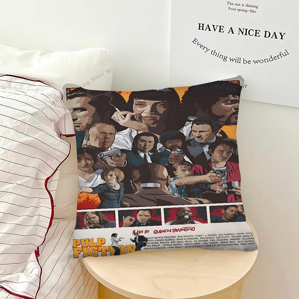 Movie P-Pulp Fiction Pillow Case Square Pillow Bedroom Sofa Leisure Comfort Cushion Car Living Room Home Decoration