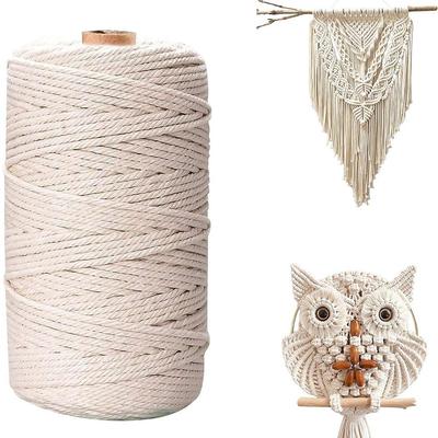 Cordón de algodón de macramé blanco, cuerda de algodón Natural, cordón de algodón suave trenzado, colgadores de plantas para colgar en la pared, cordón artesanal para tejer