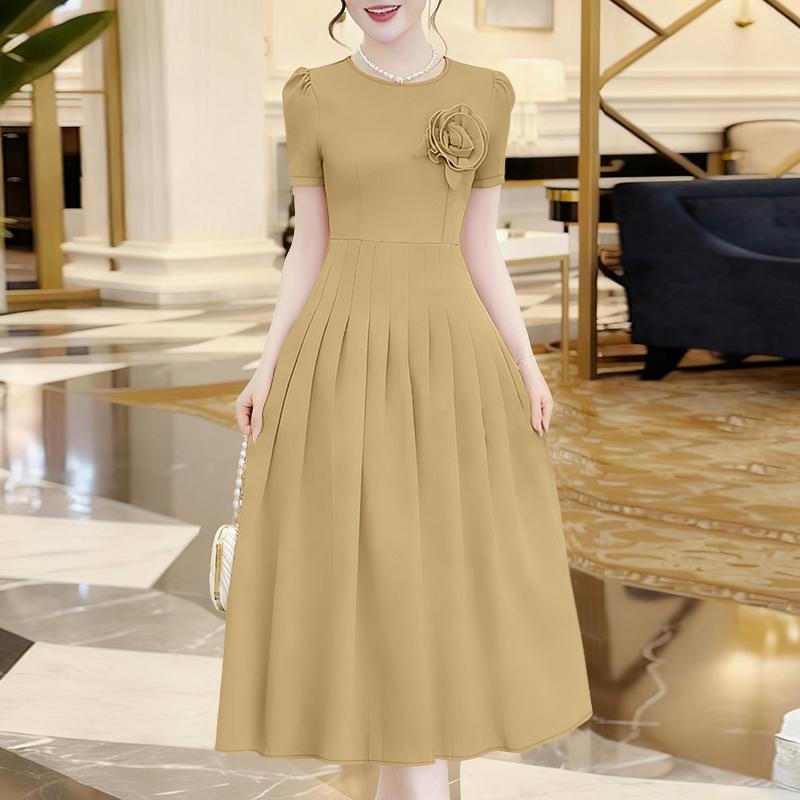ZANZEA Lässiges Sommerkleid mit Rundhalsausschnitt und kurzen Ärmeln für Damen