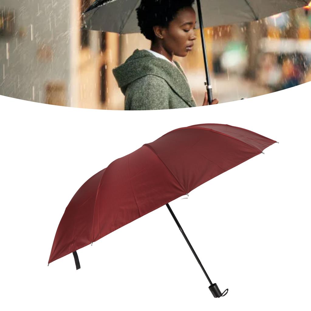Travel Umbrella 10 Ribs Portable Manual Windproof Rainproof Sunscreen Folding Umbrella for Outdoor Travel Camping