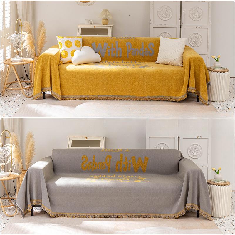 Universal Sofa Cover Towel All InJUEusive Four Seasons No Need Measurement Simple Nordic Blanket for Couch