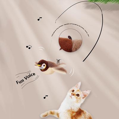 Jouet en peluche électrique pour animaux de compagnie, jouet pour chat qui bat et secoue, moineau qui charge, simulation d'oiseau à ailes oscillantes