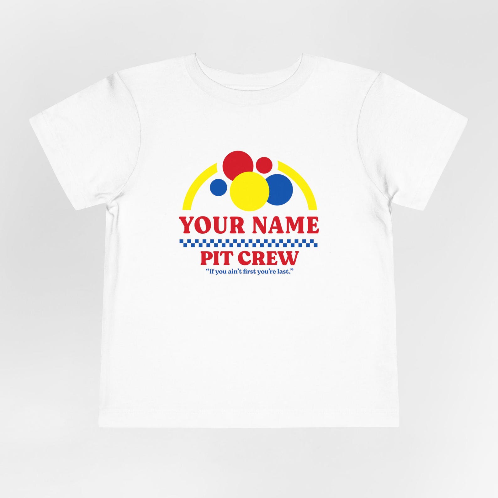Custom Toddler Pit Crew Shirt, Personalized Racing Birthday Boy Tee, Kids Pit Crew Party Outfit, Custom Name Toddler Race Car Driver Shirt L