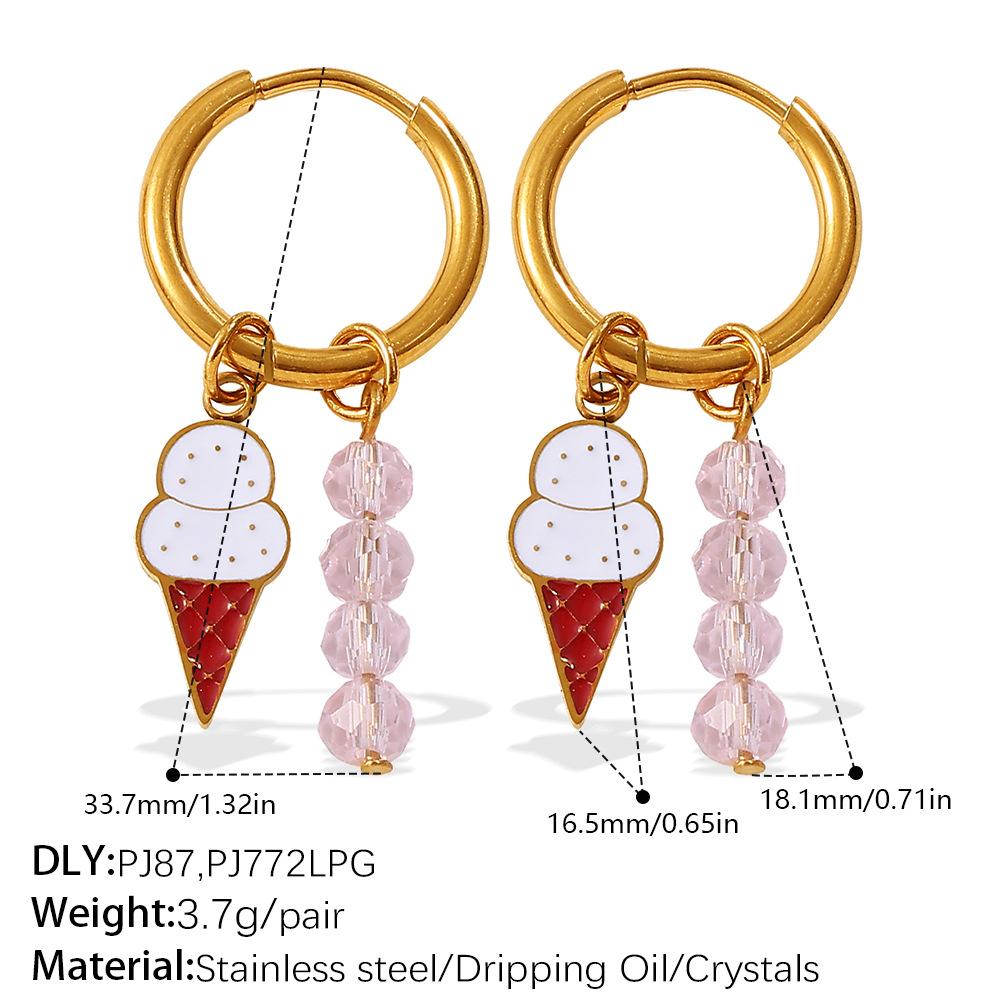 Christmas Wind DIY Pendant Earrings Stainless Steel Gold-plated Fun Pendant Combination Earrings Jewelry Women