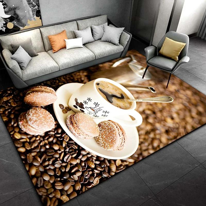 Coffee Drink Printed Carpet Modern Fashion Mat Non-slip Area Rug Home Living Room Yoga Mats Bedroom Kitchen Dorm Soft Floor Mat