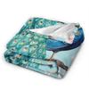 VIKAMA Peacock Cherry Blossom Blanket Soft and Skin-Friendly Waterproof and Machine Washable Living Room Bedroom Sofa Decor