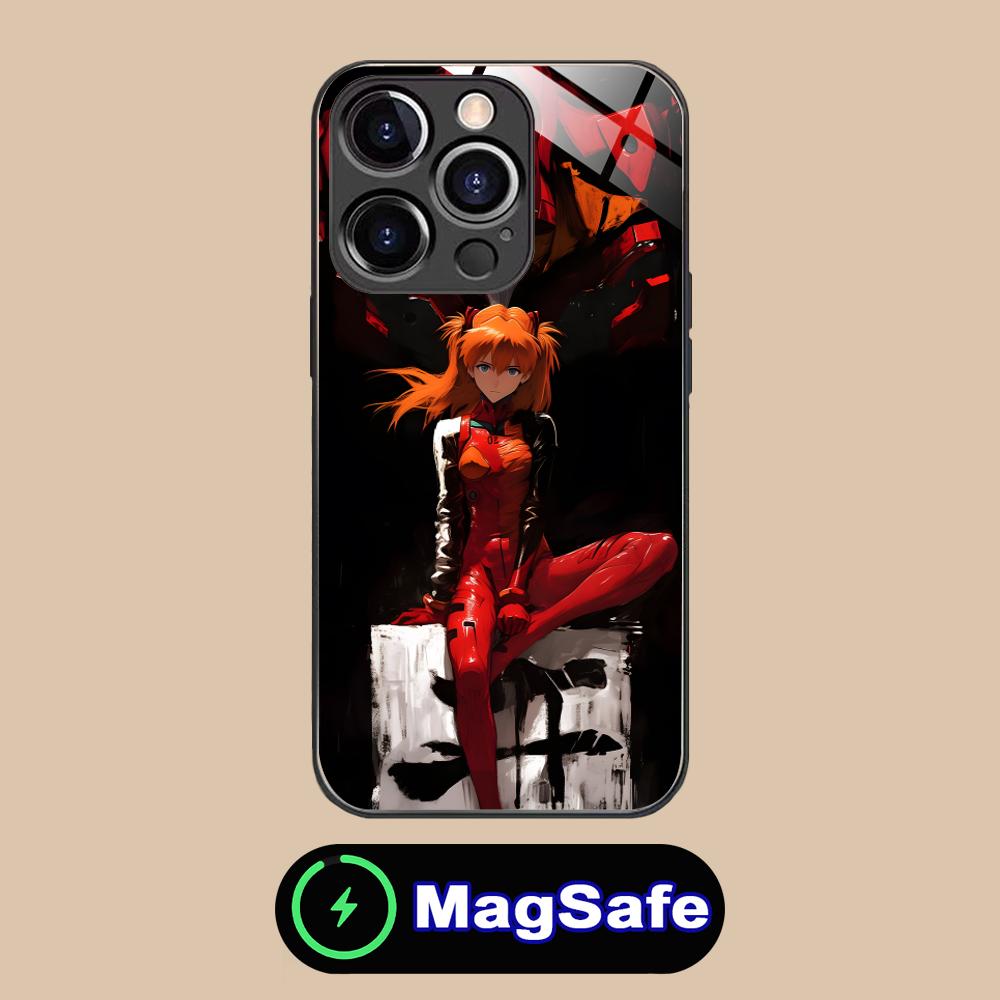 

Anime EV Asuka Mobile Phone Case for iPhone 17 16 15 14 13 12 11 Air Pro Max Plus Mini MagSafe Glass Colorful Cover Cover Luxury iPhone 11 Pro Max