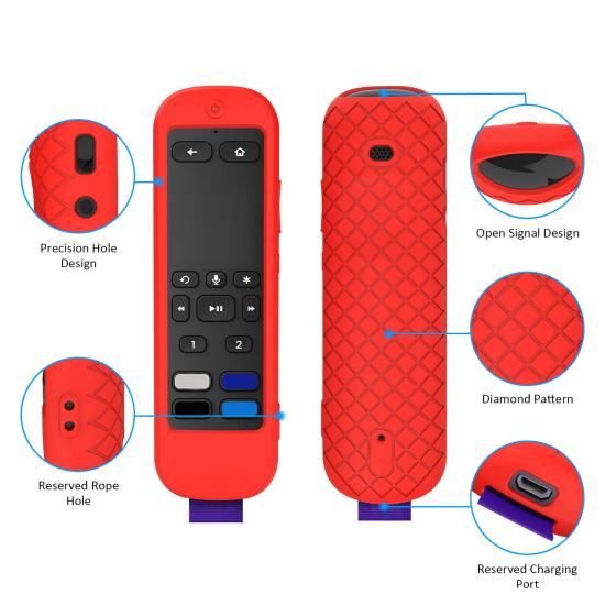 Protective Cover Comfortable Grip with Strap Stain-resistant Shockproof Anti-slip Texture Effective Protection No Yellowing Smart TV Remote
