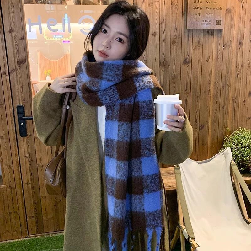 White Scarf Women's Autumn and Winter Korean Version Versatile Atmosphere Warm Men's and Women's Scarves Shawls Dual-purpose