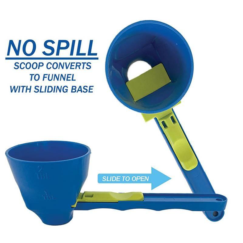 Premium Mess Free Measuring Funnel For Protein Powder And Coffee Sleek Design In Green Or Blue
