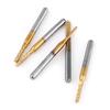 10pcs Titanium Coat Tungsten Carbide 1.5mm 3.175mm End Mill Engraving Bits CNC Rotary Burrs Set