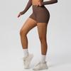 Women Sports Shorts High Waist Yoga Shorts Body Shaping Peach Butt Effect Tummy Control Shorts Elastic Waistband Solid Color Cropped Pants for Running