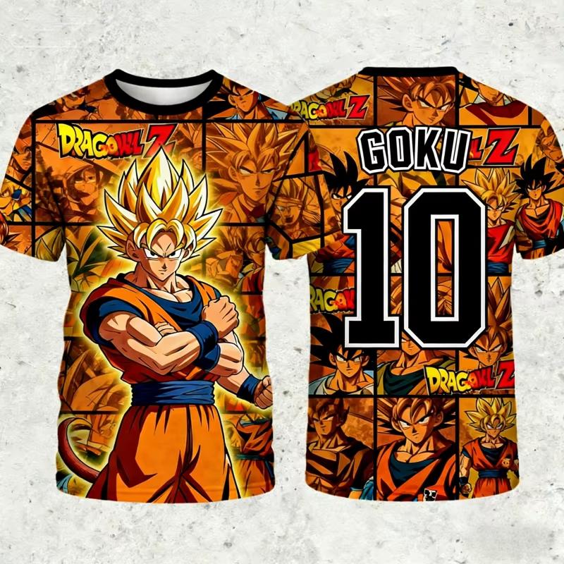 2026 New Adult Men's Dragon Ball Goku 3D Printed Football Jersey T-Shirt Kids Anime T-Shirt Special Football Jersey Unisex Y2k