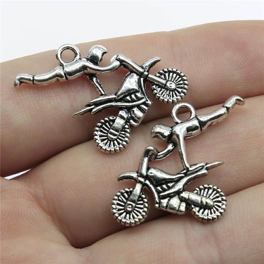 10pcs Motorcycle & Bikecycle Charms Pendants Antique Jewelry Making DIY Handmade CraftFor Jewelry Making