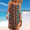 Women's Beach Dress Mini Dress Tropical Blocks  Print Casual Modern Dress Sleeveless Loose Fit Outdoor Daily Summer