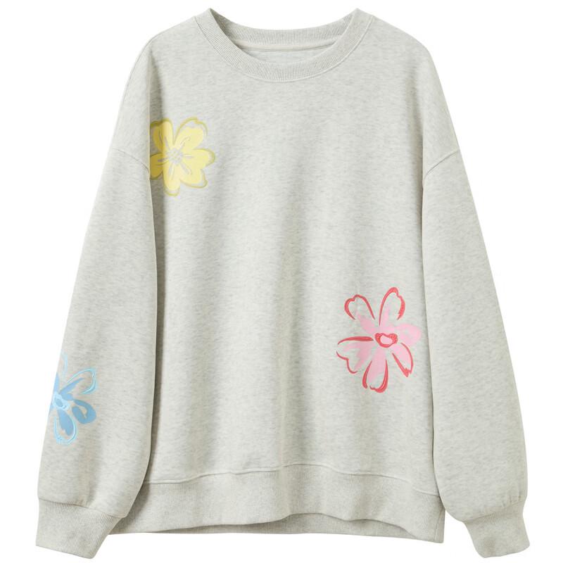 Sancai Floral Print Drop-Shoulder Sweatshirt