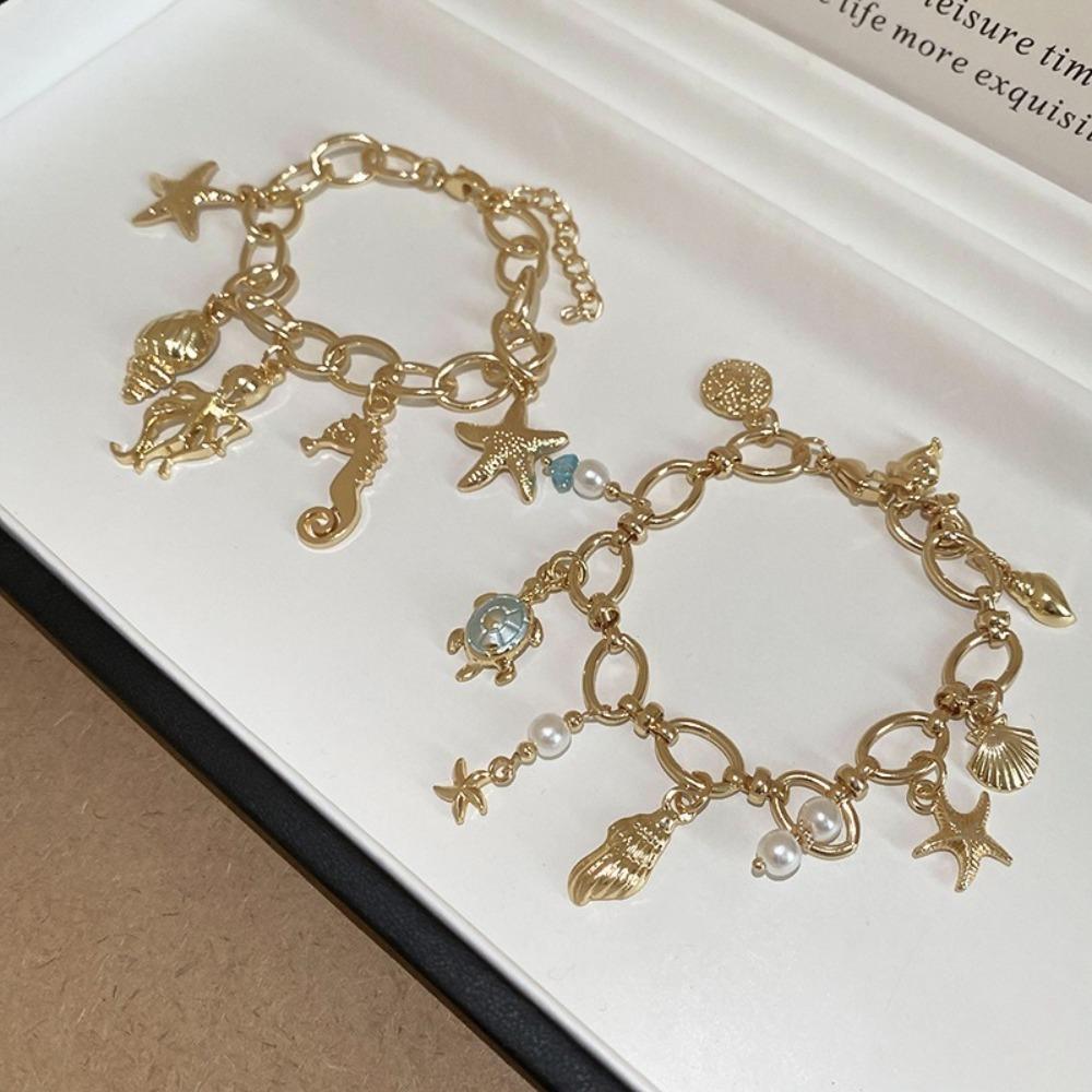 Exquisite Beach Bracelet Elegant Ocean Style Jewelry Hawaiian Style Simple Metal Bracelet  Women