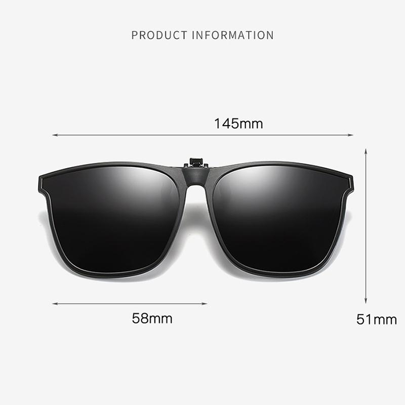 Polarized Clip Sunglasses Myopia Glasses Clip Driver Fishing Outdoor Cycling Night Vision Myopia Clip-On Sun Shading Eyeglasses