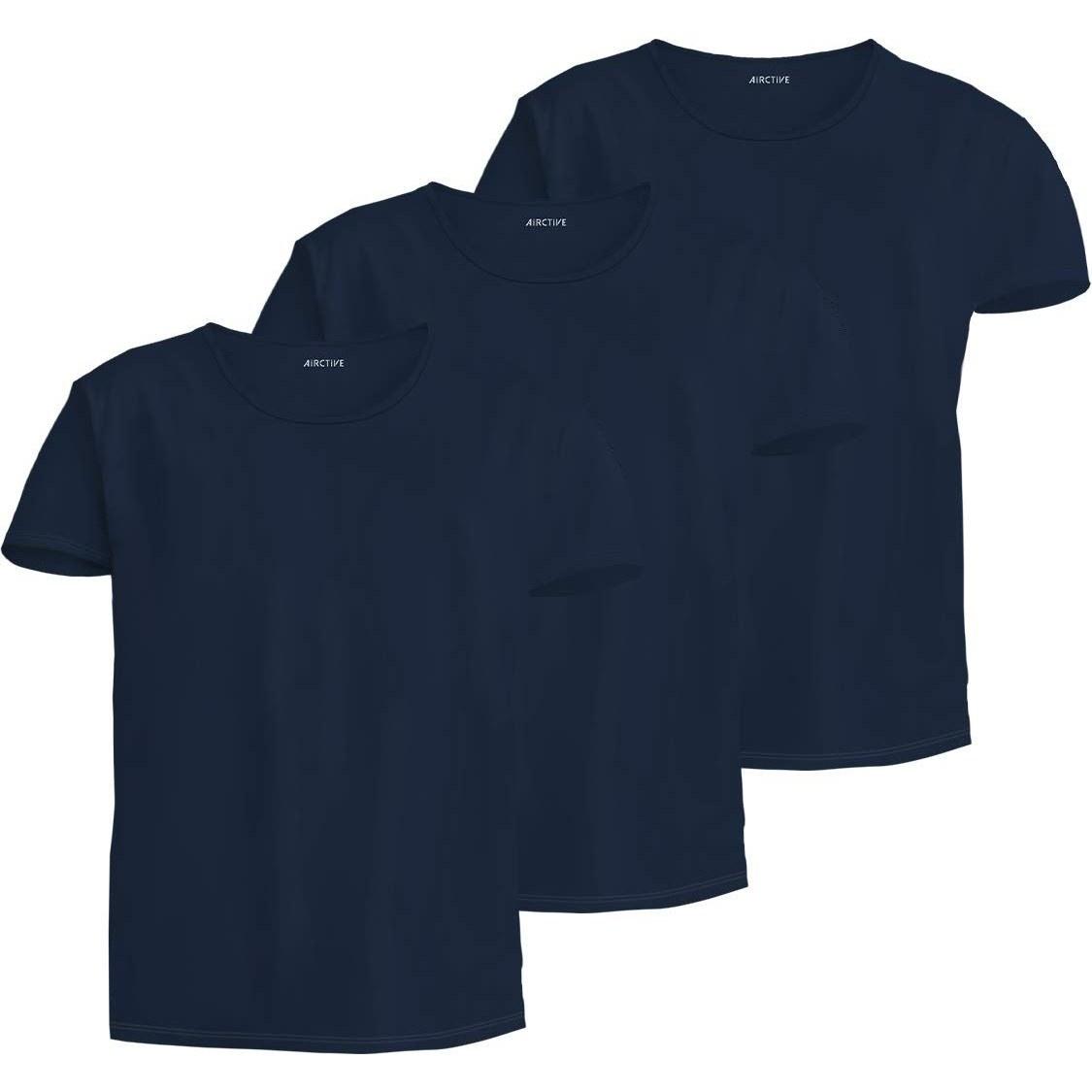 Inner shirt mens summer moisture-wicking quick-dry cool touch 3-piece set crew neck Teijin AIRCTIVE