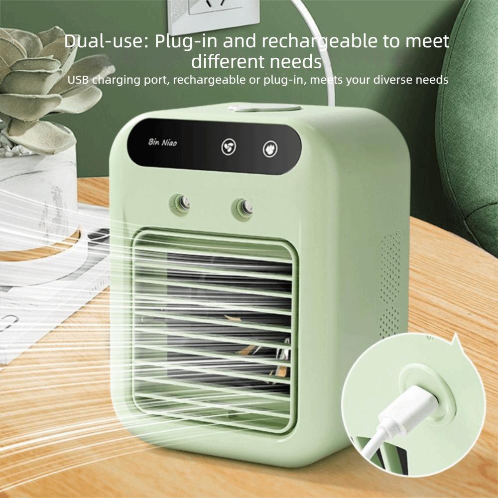 Dual Spray Portable Air Conditioner Ultrasonic Atomization Electric Fan USB Air Cooler  Desktop Use