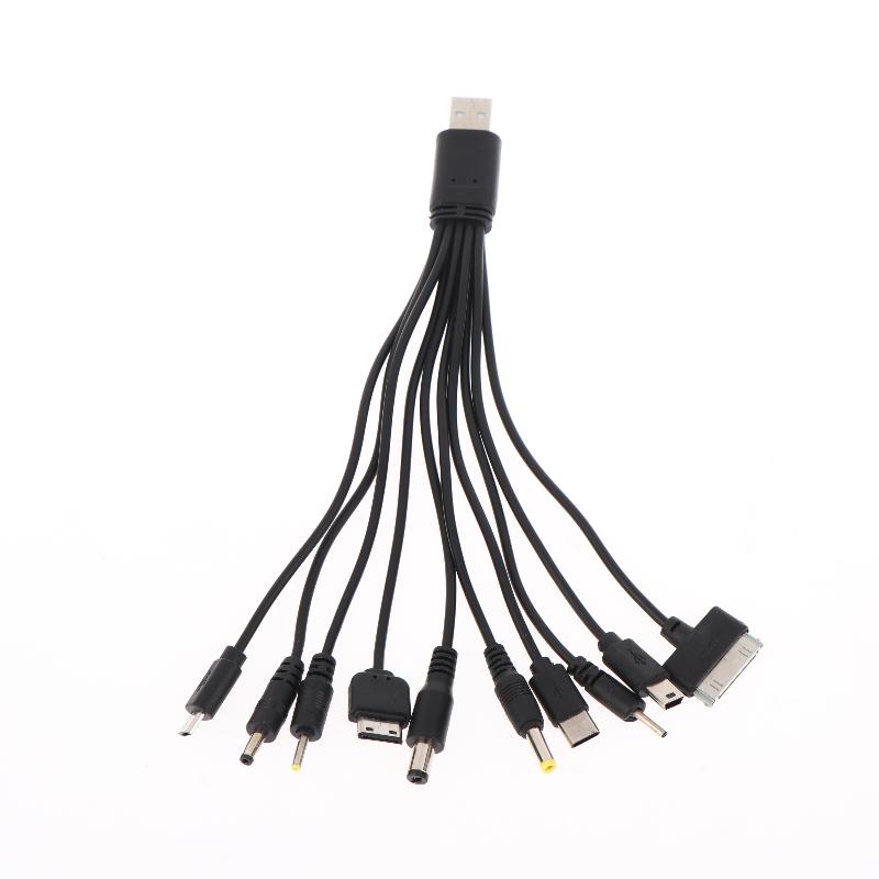 1 Pcs 20Cm Usb Power Charging Cable Wire Cord For Phone Universal 10 In 1 Micro Usb Dc Mobile Phone Charger Adapter Plug