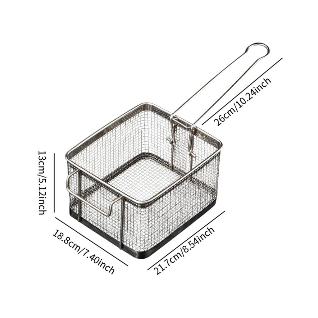Friteusenkorb Siebkorb Mehrzweck Küchenkochwerkzeug mit Griff Frittierkorb für Restaurant BBQ Heimparty