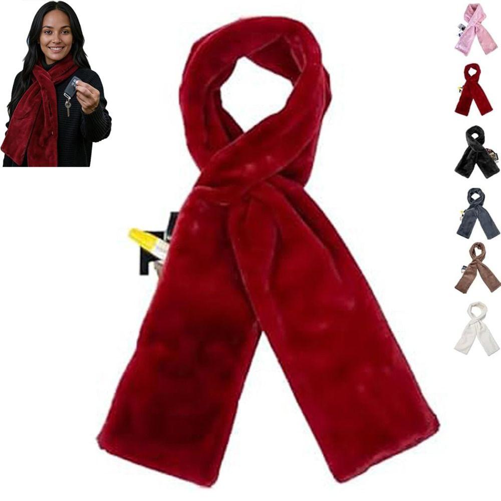 Soft Scarf with Hidden Zipper Pocket Phone Storage Faux Fur Scarf Outdoor Activities