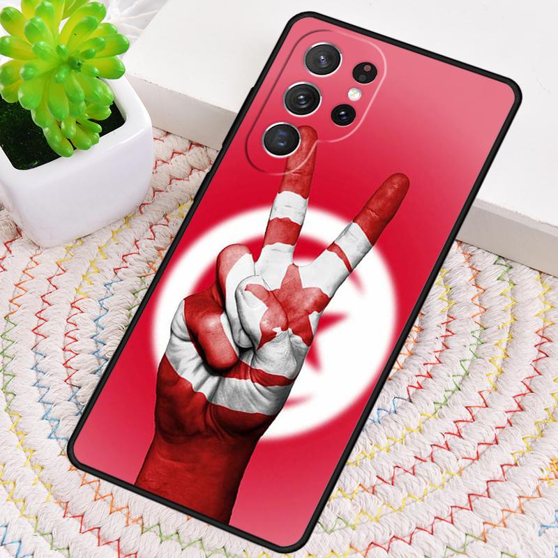 Tunisia Flag Map TPU Phone Case For Samsung Galaxy note 10 pro S26 S25 S24 S23 S22 Ultra Plus S21 FE S20 Shockproof Cover