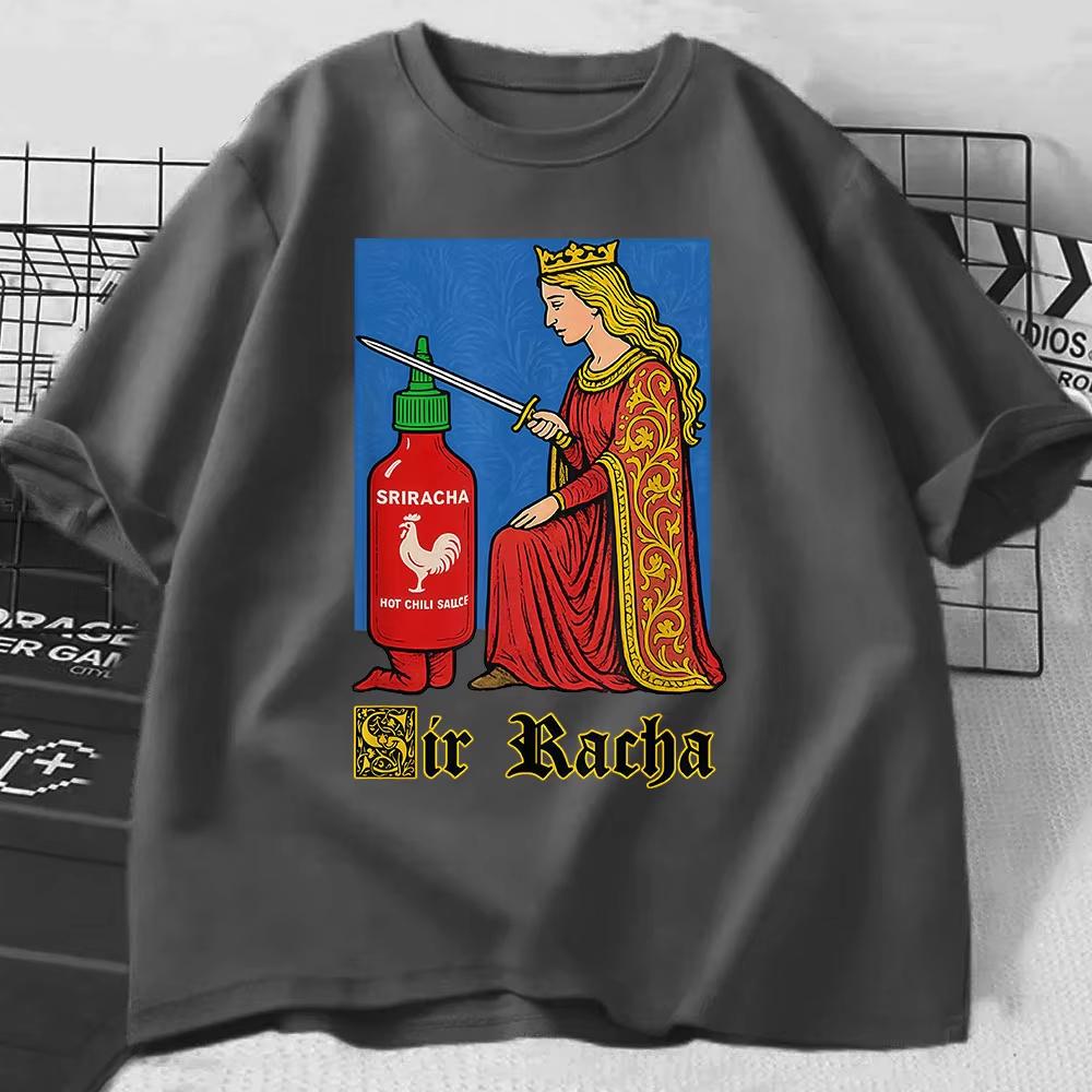 Sir Racha Lustiges Chili-Soße Grafik T-Shirt Herren Damen Kleidung Hohe Qualität Lässig Baumwolle Kurzarm T-Shirts Mode T-Shirts