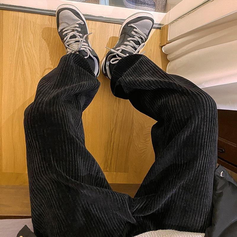 Y2K Bărbat Ocazional Cravată Pantaloni Drepți Pantaloni de Jogging Femei Îmbrăcăminte de velur Streetwear Pantaloni oversize Bărbat Coreean Streetwear Pantaloni pentru bărbați