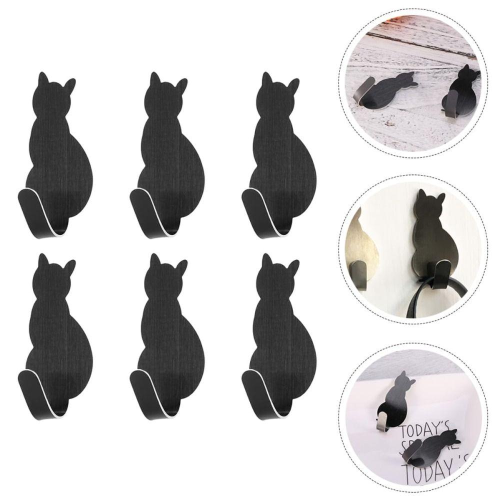 Strong Adhesive Self Adhesive Hooks 304 Stainless Steel Wall Hooks Wall Mount Cat Hook  Bedroom Use