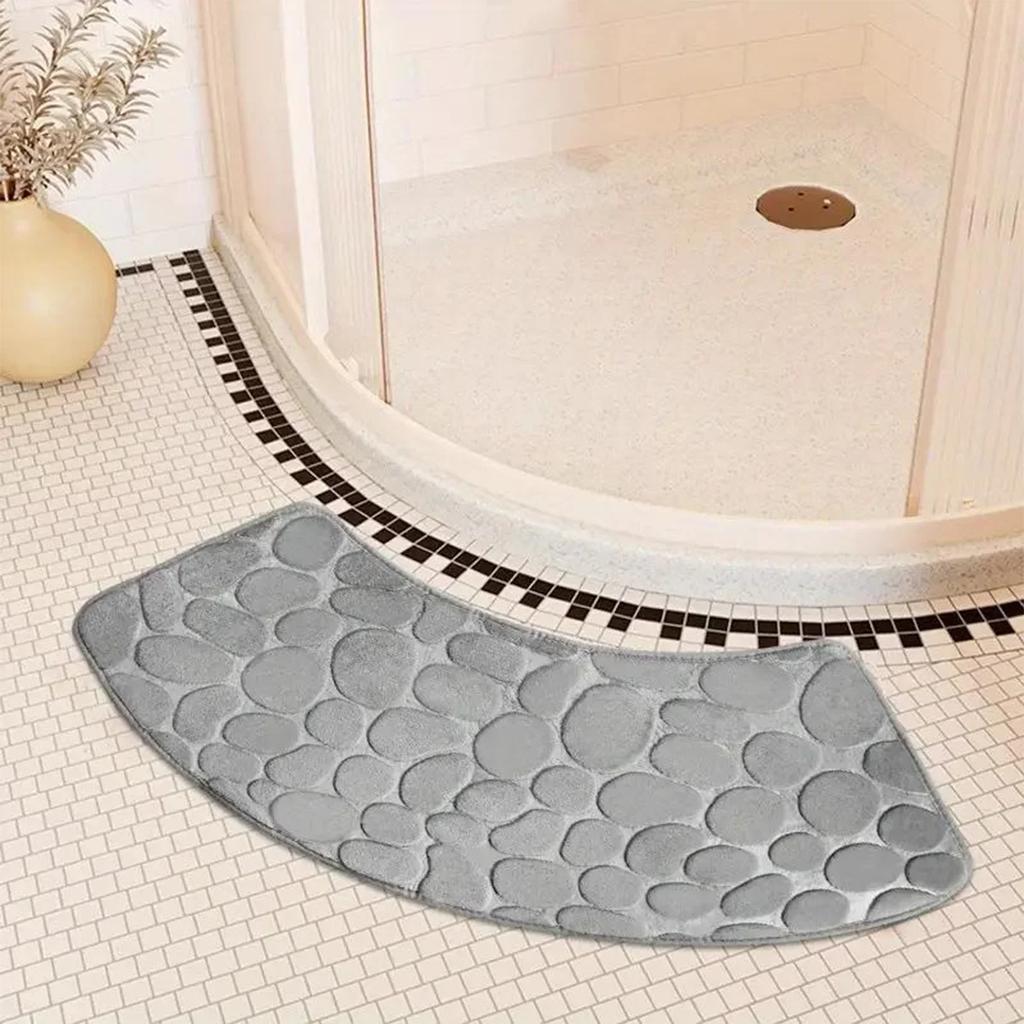 New Curved Bathroom Mat Thickened Shower Room Absorbent Door Toilet Bathroom Non-slip Dirt-resistant Entrance  Bathroom Mat Set